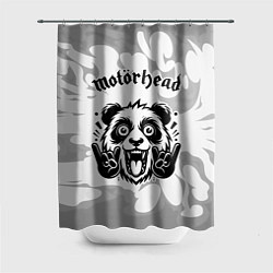 Шторка для душа Motorhead рок панда на светлом фоне, цвет: 3D-принт