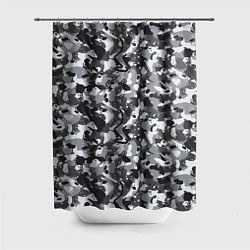 Шторка для ванной Пиксельный камуфляж серого цвета