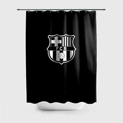 Шторка для ванной Barcelona fc club белое лого