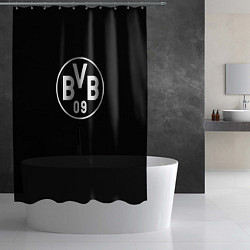 Шторка для душа Borussia sport fc белое лого, цвет: 3D-принт — фото 2
