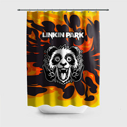 Шторка для душа Linkin Park рок панда и огонь, цвет: 3D-принт