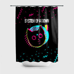 Шторка для душа System of a Down - rock star cat, цвет: 3D-принт