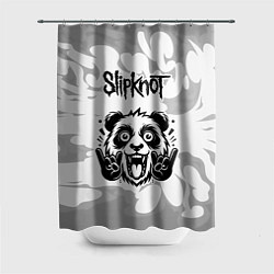 Шторка для ванной Slipknot рок панда на светлом фоне