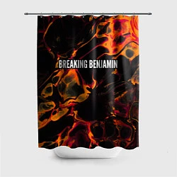 Шторка для душа Breaking Benjamin red lava, цвет: 3D-принт