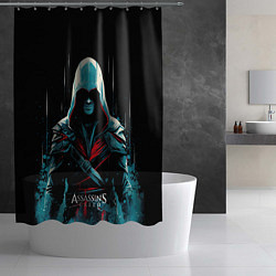 Шторка для душа Assassins creed ночной образ, цвет: 3D-принт — фото 2
