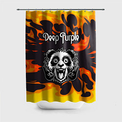 Шторка для ванной Deep Purple рок панда и огонь