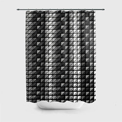 Шторка для душа Чёрно-белые квадраты, цвет: 3D-принт