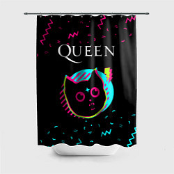 Шторка для душа Queen - rock star cat, цвет: 3D-принт