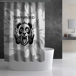 Шторка для душа Disturbed рок панда на светлом фоне, цвет: 3D-принт — фото 2