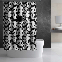 Шторка для душа Выходной господина злодея с пандами, цвет: 3D-принт — фото 2