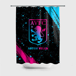 Шторка для душа Aston Villa - neon gradient, цвет: 3D-принт