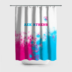 Шторка для душа AEK Athens neon gradient style посередине, цвет: 3D-принт