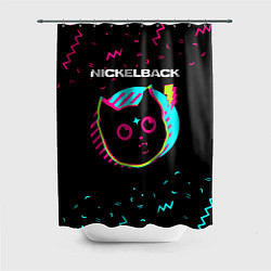 Шторка для душа Nickelback - rock star cat, цвет: 3D-принт