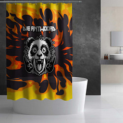 Шторка для душа Die Antwoord рок панда и огонь, цвет: 3D-принт — фото 2