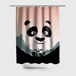 Шторка для ванной Силуэт кунг фу панда