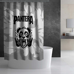 Шторка для душа Pantera рок панда на светлом фоне, цвет: 3D-принт — фото 2