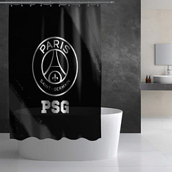 Шторка для душа PSG sport на темном фоне, цвет: 3D-принт — фото 2