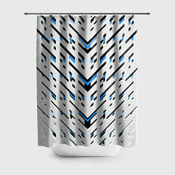 Шторка для ванной Black and blue stripes on a white background