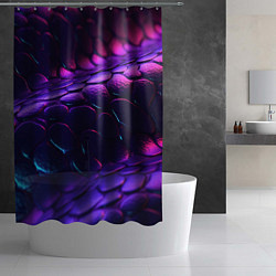Шторка для душа Фиолетовая абстрактная текстура неоновая, цвет: 3D-принт — фото 2