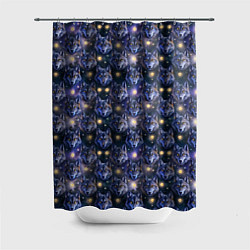 Шторка для душа Волчий стиль дизайн с мордами волков, цвет: 3D-принт