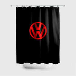 Шторка для душа Volkswagen red logo, цвет: 3D-принт