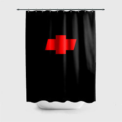 Шторка для душа Chevrolet red logo, цвет: 3D-принт