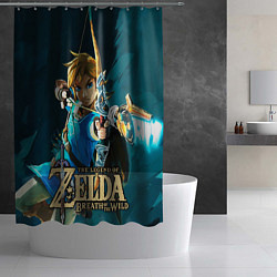 Шторка для душа Zelda - Link, цвет: 3D-принт — фото 2
