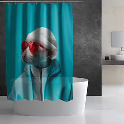 Шторка для душа Крыса в шапке, цвет: 3D-принт — фото 2