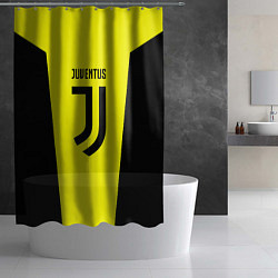 Шторка для душа Juventus sport geometry yellow, цвет: 3D-принт — фото 2