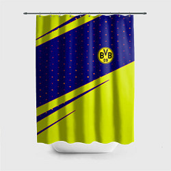 Шторка для душа Borussia logo geometry, цвет: 3D-принт