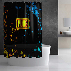Шторка для душа PUBG огненное лого, цвет: 3D-принт — фото 2