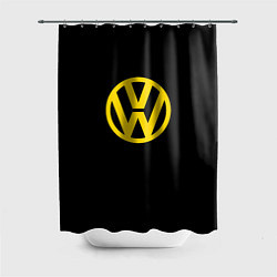 Шторка для душа Volkswagen logo yellow, цвет: 3D-принт