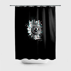 Шторка для душа Blink-182 glitch, цвет: 3D-принт