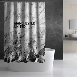 Шторка для душа Manchester United white graphite, цвет: 3D-принт — фото 2
