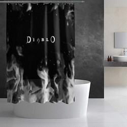 Шторка для душа Diablo fire black, цвет: 3D-принт — фото 2