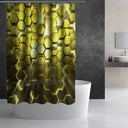 Шторка для душа Золотые соты, цвет: 3D-принт — фото 2