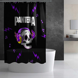 Шторка для душа Pantera неоновый череп, цвет: 3D-принт — фото 2