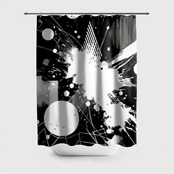 Шторка для ванной Vanguard black and white abstraction - ai art