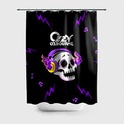 Шторка для душа Ozzy Osbourne неоновый череп, цвет: 3D-принт