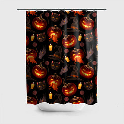 Шторка для душа Хэллоуин цветной паттерн, цвет: 3D-принт