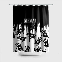 Шторка для душа Nirvana rok hand, цвет: 3D-принт