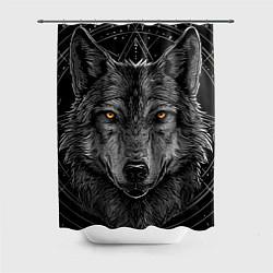 Шторка для душа Морда волка, цвет: 3D-принт