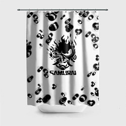 Шторка для душа Samurai черные краски текстура, цвет: 3D-принт