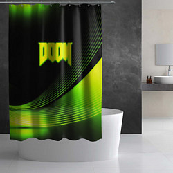 Шторка для душа Doom абстракция кислотная, цвет: 3D-принт — фото 2