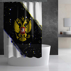 Шторка для душа Россия герб краски и полосы, цвет: 3D-принт — фото 2