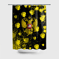 Шторка для душа Жёлтые краски герб, цвет: 3D-принт