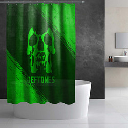 Шторка для душа Deftones - green gradient, цвет: 3D-принт — фото 2