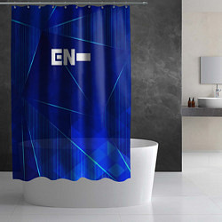 Шторка для душа Enhypen blue poly, цвет: 3D-принт — фото 2
