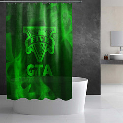 Шторка для душа GTA - green gradient, цвет: 3D-принт — фото 2