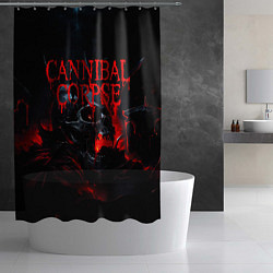 Шторка для душа Cannibal Corpse кровавый череп, цвет: 3D-принт — фото 2